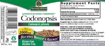 Nature's Answer Codonopsis 2000 mg Alcohol-Free - herbal supplement