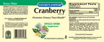 Nature's Answer Cranberry Fruit - single herb supplement