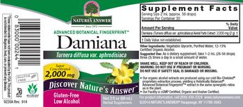 Nature's Answer Damiana 2,000 mg - herbal supplement