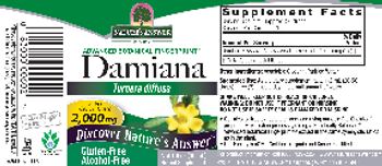 Nature's Answer Damiana 2,000 mg Alcohol-Free - herbal supplement