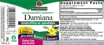 Nature's Answer Damiana 2,000 mg - turnera diffusa var aphrodisiaca