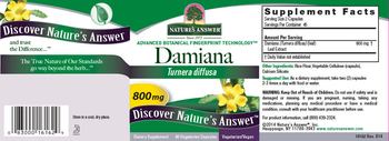 Nature's Answer Damiana 800 mg - supplement