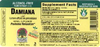 Nature's Answer Damiana Leaf Alcohol-Free - herbal supplement