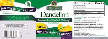Nature's Answer Dandelion 1,260 mg - supplement