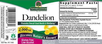 Nature's Answer Dandelion - herbal supplement