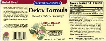 Nature's Answer Detox Formula - herbal blend supplement