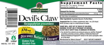 Nature's Answer Devil's Claw 370 mg Alcohol-Free - herbal supplement