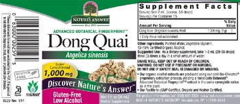 Nature's Answer Dong Quai 1,000 mg - herbal identity