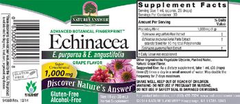 Nature's Answer Echinacea 1,000 mg Grape Flavor - herbal supplement