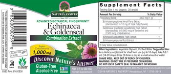 Nature's Answer Echinacea & Goldenseal 1,000 mg Alcohol-Free - herbal supplement