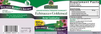 Nature's Answer Echinacea & Goldenseal - supplement