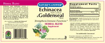 Nature's Answer Echinacea Herb & Root & Goldenseal Root - herbal blend supplement