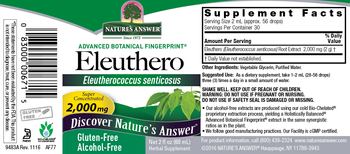 Nature's Answer Eleuthero 2,000 mg Alcohol-Free - herbal supplement
