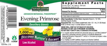 Nature's Answer Evening Primrose 1,000 mg - herbal supplement