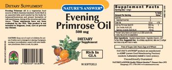 Nature's Answer Evening Primrose Oil 500 mg - supplement