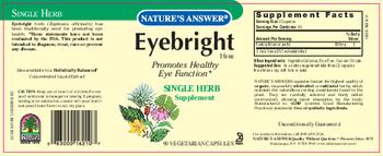 Nature's Answer Eyebright Herb - single herb supplement