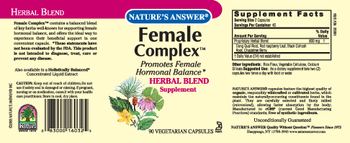 Nature's Answer Female Complex - supplement