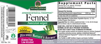 Nature's Answer Fennel 2000 mg - herbal supplement
