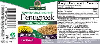 Nature's Answer Fenugreek 2,000 mg - herbal supplement