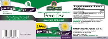 Nature's Answer Feverfew 250 mg - supplement