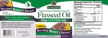 Nature's Answer Flaxseed Oil 1,000 mg - supplement