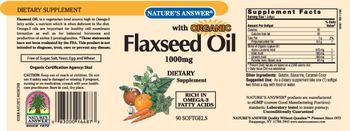 Nature's Answer Flaxseed Oil 1000 mg - supplement