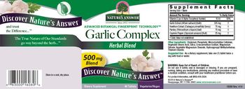 Nature's Answer Garlic Complex - supplement