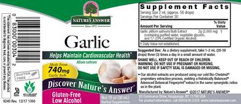 Nature's Answer Garlic - herbal supplement