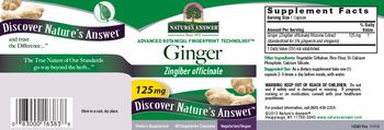 Nature's Answer Ginger 125 mg - supplement