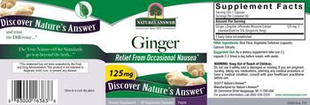 Nature's Answer Ginger 125 mg - supplement
