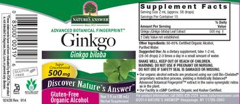 Nature's Answer Ginkgo 500 mg - herbal supplement