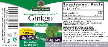 Nature's Answer Ginkgo 500 mg Alcohol-Free - herbal supplement