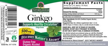 Nature's Answer Ginkgo 500 mg - herbal supplement