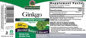 Nature's Answer Ginkgo Alcohol-Free - herbal supplement