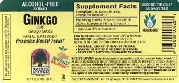 Nature's Answer Ginkgo Leaf Alcohol-Free - herbal supplement