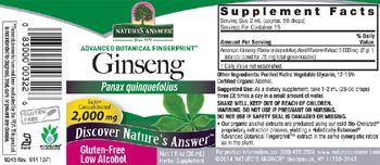 Nature's Answer Ginseng 2,000 mg - herbal supplement