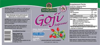 Nature's Answer Goji Wolfberry Supreme - liquid supplement