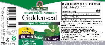 Nature's Answer Goldenseal 500 mg Alcohol-Free - herbal supplement