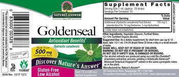 Nature's Answer Goldenseal - herbal supplement