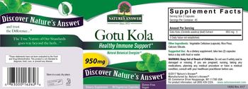 Nature's Answer Gotu Kola 950 mg - supplement
