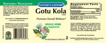 Nature's Answer Gotu Kola Herb - single herb supplement