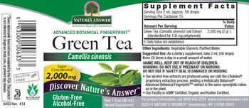 Nature's Answer Green Tea 2,000 mg Alcohol-Free - herbal supplement