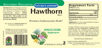 Nature's Answer Hawthorn Berry - single herb supplement