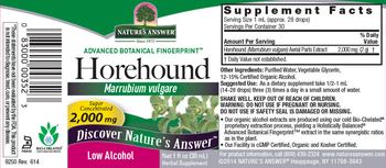 Nature's Answer Horehound 2,000 mg - herbal supplement