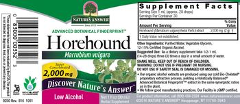 Nature's Answer Horehound 2,000 mg - herbal supplement