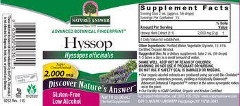 Nature's Answer Hyssop 2,000 mg - herbal supplement