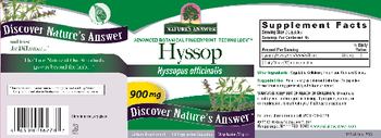 Nature's Answer Hyssop 900 mg - supplement