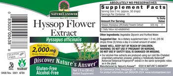 Nature's Answer Hyssop Flower Extract Alcohol-Free - herbal supplement