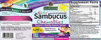 Nature's Answer Kids' Sambucus Black Elderberry Chewables - supplement