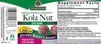 Nature's Answer Kola Nut 1,000 mg - herbal supplement